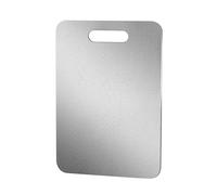 Planche à découper en acier inoxydable, planche à hacher en acier inoxydable réversible, antidérapante et avec trou de suspension, easy à nettoyer pour cuisine, pétrir la pâte et couper(Size:34*23CM)