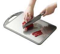 Planche À Découper En Acier Inoxydable - Planche À Hacher Pour Viande - Outil Antirayures pour Viande, Fruits, Légumes, Station de Boucher, Boulangerie, Cuisson, Sushi, Camping-car, BBQ et