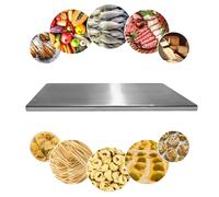 Planche à découper en acier inoxydable | Planche à pâtisserie | Plan De Travail Pour Cuisine Bar Restaurant | Avec tapis antidérapant (50 x 56 x 2)