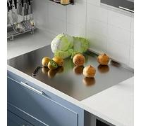 Planche à découper en acier inoxydable, planche pétrir for plan de travail, avec bord d'arrêt, passe au lave-vaisselle for, couper et cuire une plaque cuisine(50 * 60cm)