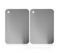 Planche à découper en acier inoxydable pour cuisine, double face pour une préparation sûre des aliments, nettoyage rapide et économie d'espace (30 x 20 cm)