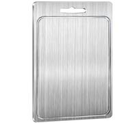Planche à découper en acier - Planche à découper en métal double face durable pour la cuisine - Bloc à découper robuste | Viande, pain, préparation, repas, servir, cuisiner, We