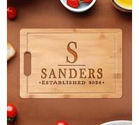 Planche à découper en bambou gravée sur mesure - Cadeau personnalisé pour les jeunes mariés et les parents - Idéal pour un anniversaire, la Saint-Valentin, Noël ou un anniversaire