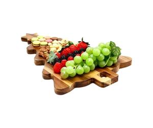 Planche à découper en bois, arbre de Noël décoratif, plateau de service en | Planche à hacher compacte pour la maison, appartement, ferme, restaurant, fête de vacances, famille, nuit, cuisine