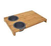 AltoBuy Planche à Découper en Bois avec Récipient et Egouttoir Intégré - Combi