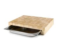 Planche à découper en bois avec tiroir bac inox Billot ENO