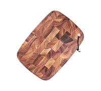 Planche à découper en bois d'acacia avec lanière - Planche à découper double face pour viande et légumes - Planche de service en bois naturel pour charcuterie - Cadeau de pendaison de crémaillère - 33