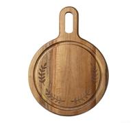 Planche à découper en bois d'acacia, plateau de service double face pour fromage, pizza, steak, fruits, avec design antidérapant pour cuisine et pique-nique, 35 x 20 cm ou 26 x 19 cm (taille S)