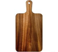 Planche à découper en bois d'acacia robuste pour hacher les fruits, les légumes et la viande avec trous de suspension ronds pratiques (S)