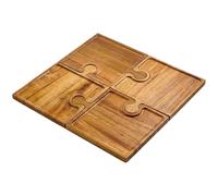 Planche à découper en bois de charcuterie et tranchée - 4 pièces en bois avec poignée - planche pour le service d'aliments imbattables, pour mariage, vacances, camping, pique-nique, maison, maison