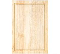 Planche à découper en bois d'hévéa massif 30 x 20,5 cm avec rainure profonde pour jus et bords arrondis pour la préparation quotidienne des aliments en cuisine