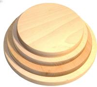 Planche à découper en bois ronde 4 pièces HIT | Ensemble de 4 pièces | Sous-plat en bois pour le service | Planches de cuisine en bois | Produit éco