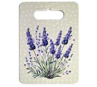 Planche à Découper en Céramique Motif Lavande Provençale - Série de 4 - 24 x 18 cm - Décor Floral Violet & Beige