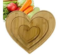 Planche à découper en forme de cœur - Plateau décoratif esthétique | Plateau de service en bois - Pour famille, cuisine, maison, fête, pique-nique, camping, maison de campagne, Saint-Valentin