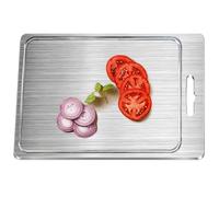 Planche à découper en métal - Acier inoxydable de 40 cm, bloc de coupe des deux côtés, planche à découper | Outil de cuisine polyvalent pour couper les fruits et légumes, cuire au four, préparer des