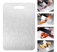 Planche à découper en titane - 100 % pure - Double face - Pour la cuisine - 30 x 24,8 cm - Pour couper les légumes et la viande