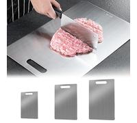 Planche à découper en titane de 45,7 x 30 cm, planche à découper en acier inoxydable pour cuisine, planche à découper robuste, non toxique, pour viande, fromage, pain, légumes, fruits (46 x 30 cm)
