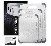 Planche à découper en titane, planches à découper 100 % titane pur pour cuisine, dernière version épaisse, épaisseur de 0,16 cm, angle de protection de ceinture double face disponible (37,8 x 24,8 cm)