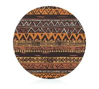 Planche à découper en verre 20,3 x 20,3 cm en tissu africain tribal avec pieds antidérapants pour cuisine, petites planches à découper rondes résistantes à la chaleur pour fruits, fromage, légumes