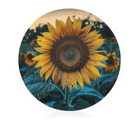 Planche à découper en verre 20,3 x 20,3 cm - La plus belle planche à découper en forme de tournesol avec pieds antidérapants - Planches à découper rondes pour la cuisine - Résistantes à la chaleur