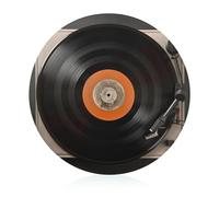 Planche à découper en verre - 20,3 x 20,3 cm - Motif disque vinyle vintage - Avec pieds antidérapants - Planches à découper rondes pour cuisine - Résistantes à la chaleur - Pour fruits, fromage