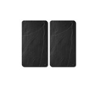 Kesper Juypal_365232 Lot de 2 assiettes à découper en verre Motif ardoise Gris 52 x 30 x 0,8 cm