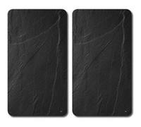 Kesper Juypal_365232 Lot de 2 assiettes à découper en verre Motif ardoise Gris 52 x 30 x 0,8 cm