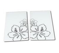 Planche à découper en verre - Couvre plaques - Lot de 2 - Résistant aux chocs - 52x30cm