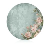 Planche à découper en verre de 20,3 x 20,3 cm de style vintage avec pieds antidérapants, planche à découper ronde pour cuisine, résistante à la chaleur, petites planches à découper pour fruits