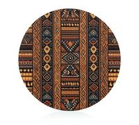 Planche à découper en verre de 20,3 x 20,3 cm - Design africain traditionnel avec pieds antidérapants - Planches à découper rondes pour cuisine - Résistantes à la chaleur - Petites planches à découper