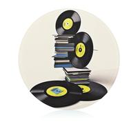 Planche à découper en verre de 20,3 x 20,3 cm, disques vinyles et rubans adhésifs avec pieds antidérapants, planches à découper rondes pour cuisine, petites planches à découper résistantes à la
