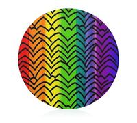 Planche à découper en verre de 20,3 x 20,3 cm, motif arc-en-ciel Gay Pride avec pieds antidérapants, planche à découper ronde pour cuisine, résistante à la chaleur, petites planches à découper pour
