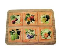 Planche à découper en verre lisse 6 fruits Astuceo