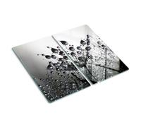 Planche à Découper en Verre Trempé 2x30x52 cm Modernité Pieds Antidérapants Contact Alimentaire Symétrique Bords Polis Avec Impression Décoration Résistant à la Chaleur - Graines de pissenlit