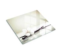 Planche à Découper en Verre Trempé 60x52 cm Modernité Pieds Antidérapants Contact Alimentaire Symétrique Bords Polis Avec Impression Décoration Résistant à la Chaleur - Gousse de vanille