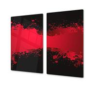 Planche à découper en verre trempé - Couvre-cuisinière et protège-plain de travail en verre résistant - UNE PIÈCE (60x52 cm) ou DEUX PIÈCES (30x52 cm chacune); D01 Série Abstract: Art abstrait 49