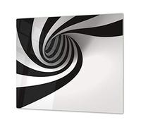 Planche à découper en verre trempé - Couvre-cuisinière et protège-plain de travail en verre résistant - UNE PIÈCE (60x52 cm) ou DEUX PIÈCES (30x52 cm chacune); D01 Série Abstract: Art abstrait 32