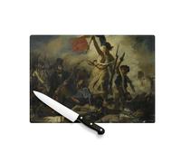 Planche à Découper en Verre Trempé - Eugene Delacroix La Liberte Guidant le Peuple Revolution - Protection Plan de Travail et Dessous de Plat Résistant Chaleur 2 Tailles Imprimé en France