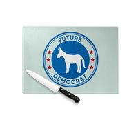 Planche à Découper en Verre Trempé - Future Democrat Politics Future - Protection Plan de Travail et Dessous de Plat Résistant Chaleur 2 Tailles Imprimé en France