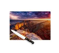 Planche à Découper en Verre Trempé - Grand Canyon Arizona Unesco Patrimoine Mondiale Couche de Soleil - Protection Plan de Travail et Dessous Plat Résistant Chaleur 2 Tailles Imprimé en France