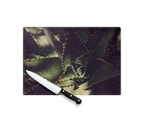 Planche à Découper en Verre Trempé - Gros Plan Agave/Agave ovatifolia/Merveille Vegetale - Protection Plan de Travail et Dessous de Plat Résistant Chaleur 2 Tailles Imprimé en France