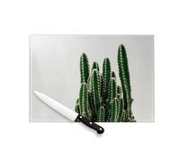 Planche à Découper en Verre Trempé - Gros Plan Cactus Colonnaire Cereus Validus Vie Végétale - Protection Plan de Travail et Dessous de Plat Résistant Chaleur 2 Tailles Imprimé en France