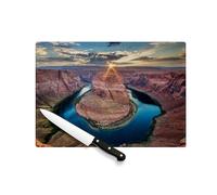 Planche à Découper en Verre Trempé - Horeshoe Bend Grand Canyon Arizona Unesco Patrimoine Mondiale - Protection Plan de Travail et Dessous de Plat Résistant Chaleur 2 Tailles Imprimé en France