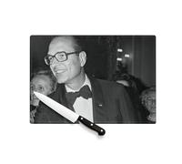 Planche à Découper en Verre Trempé - Jacques Chirac Swag Vintage President France Smoking - Protection Plan de Travail et Dessous de Plat Résistant Chaleur 2 Tailles Imprimé en France