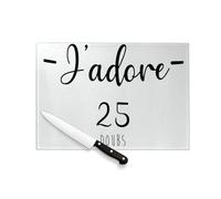 Planche à Découper en Verre Trempé - J'Adore 25 Doubs Departement France Region - Protection Plan de Travail et Dessous de Plat Résistant Chaleur 2 Tailles Imprimé en France
