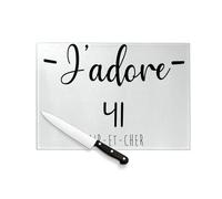 Planche à Découper en Verre Trempé - J'Adore 41 Loir Et Cher Blois Departement France Region - Protection Plan de Travail et Dessous de Plat Résistant Chaleur 2 Tailles Imprimé en France