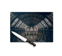 Planche à Découper en Verre Trempé - Musee d'Histoire Naturel De Londres Angleterre Monument - Protection Plan de Travail et Dessous Plat Résistant Chaleur 2 Tailles Imprimé en France