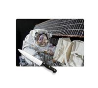 Planche à Découper en Verre Trempé - Nasa Sortie Dans L Espace Station Spatiale Internationale Astronaute - Protection Plan de Travail et Dessous de Plat Résistant Chaleur 2 Tailles Imprimé en France