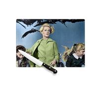 Planche à Découper en Verre Trempé - Photo Film les Oiseaux de Rétro Poster Cinéma Vintage Menace - Protection Plan de Travail et Dessous Plat Résistant Chaleur 2 Tailles Imprimé en France