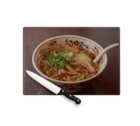 Planche à Découper en Verre Trempé - Ramen Nouilles Japonaises Nourriture Japon Cuisine Japonaise - Protection Plan de Travail et Dessous de Plat Résistant Chaleur 2 Tailles Imprimé en France